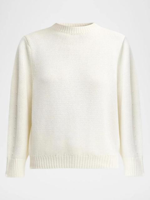 TOTEME Oversized Cotton-Knit Crewneck Sweater