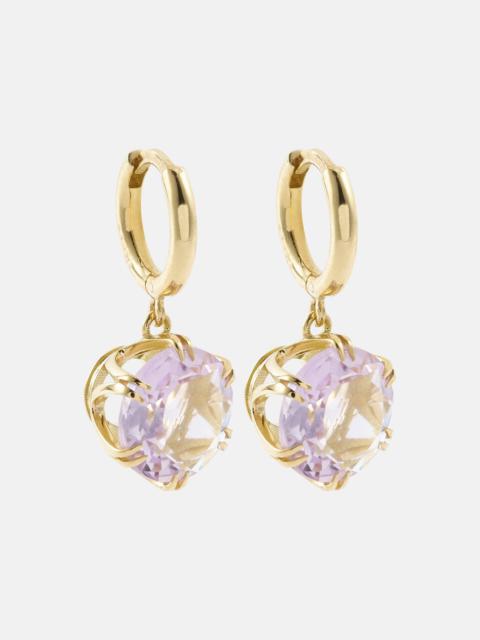 ILEANA MAKRI Crown 18kt gold earrings with amethysts