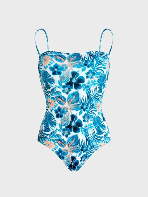 Vilebrequin WOMEN BUSTIER ONE-PIECE SWIMSUIT ISLAND FLOWERS