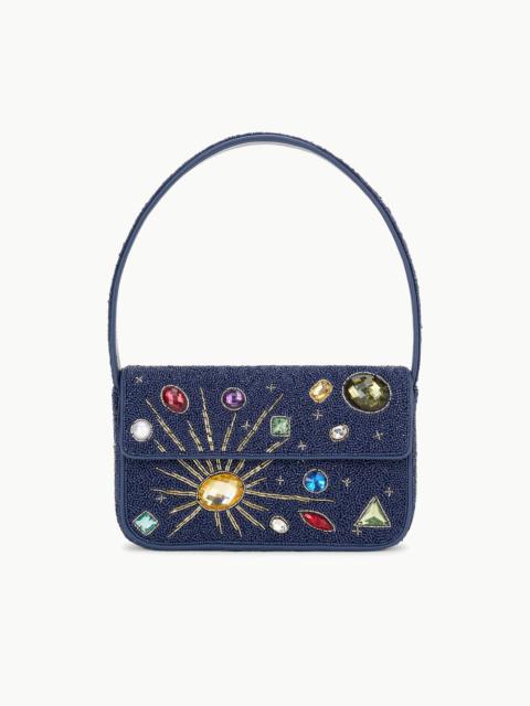 STAUD TOMMY BEADED BAG NAVY CELESTIAL