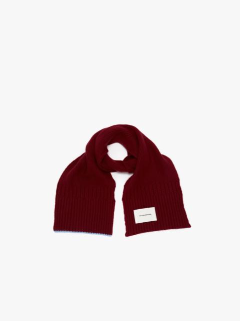 Victoria Beckham Logo Patch Scarf In Burgundy