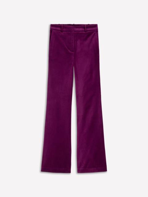 BODEN Fitted Velvet Flare Pants-Plum Jam