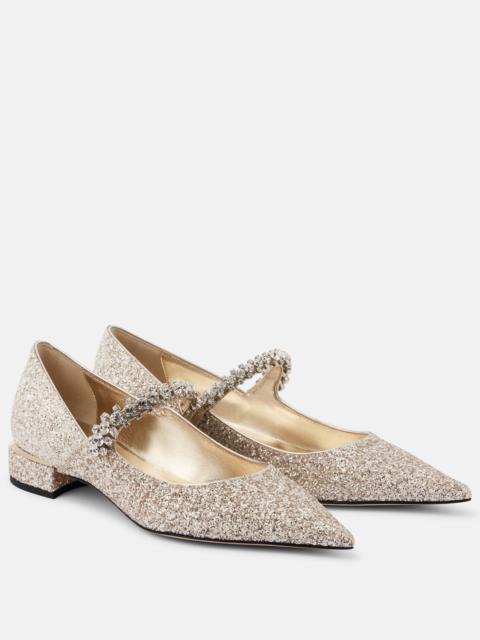 JIMMY CHOO Bing glitter ballet flats