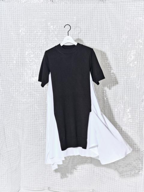 国内発【sacai】Double-Faced Silk Cotton x Gabardine Dress Double-Faced Silk Cotton Dress - Off White and Navy | SHOP