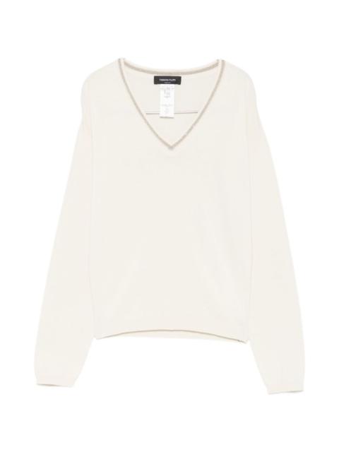 FABIANA FILIPPI bead-embellished V-neck sweater