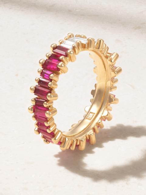 SUZANNE KALAN 18-karat Gold, Sapphire And Diamond Ring