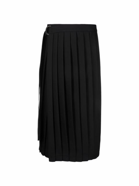 mid-length pleated skirt