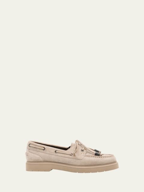 Brunello Cucinelli Classic Suede Boat Loafers
