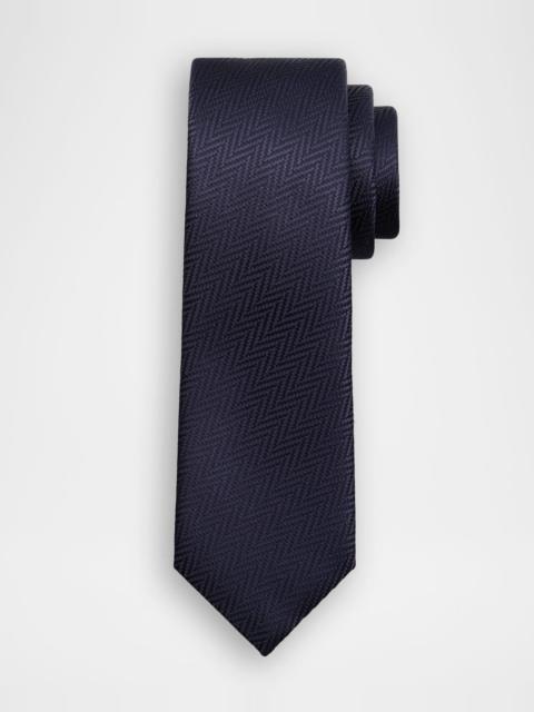 GIORGIO ARMANI Men & apos;s Zig-Zag Woven Jacquard Silk Tie