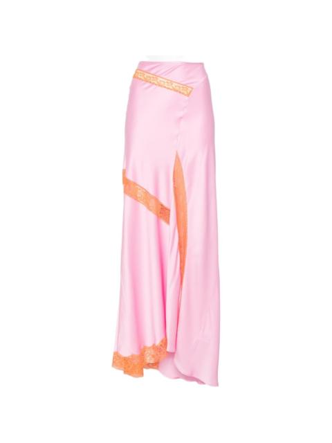 MSGM lace slit skirt