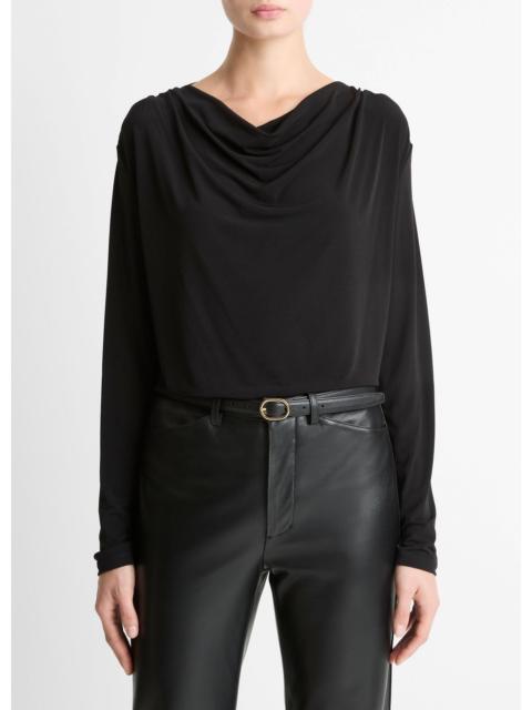Vince Matte Jersey Cowl-Neck Top