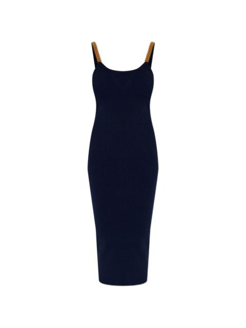 MICHAEL KORS chain-strap ribbed midi dress