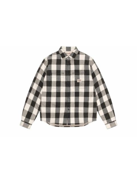 Stüssy Stussy Sherpa Lined Buffalo Plaid Shirt Bone