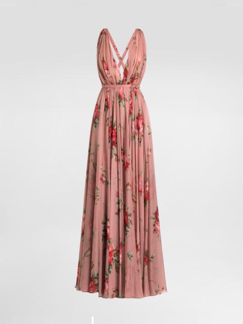 Dolce & Gabbana Rose bouquet-print chiffon dress