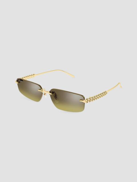 Cartier Men's Clash De Ct0544S Rimless Rectangular Sunglasses - Gold