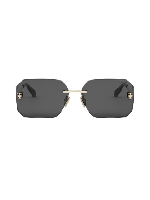 BVLGARI Women's Serpenti 62MM Rectangular Sunglasses - Gold Dark Grey
