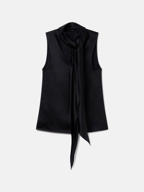 High-Neck Sleeveless Satin Top