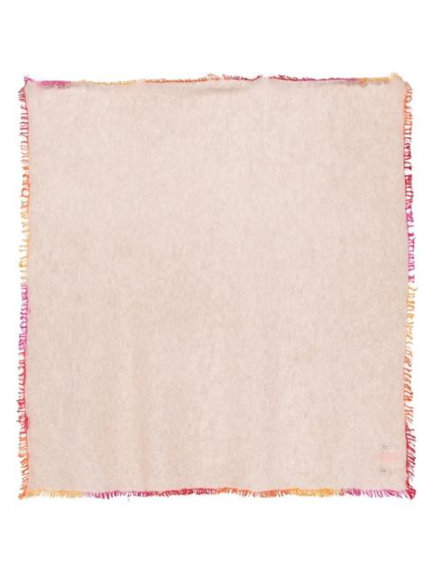 Faliero Sarti Faliéro Sarti shawl “Little Adriana” in taupe cashmere with colorful fringes