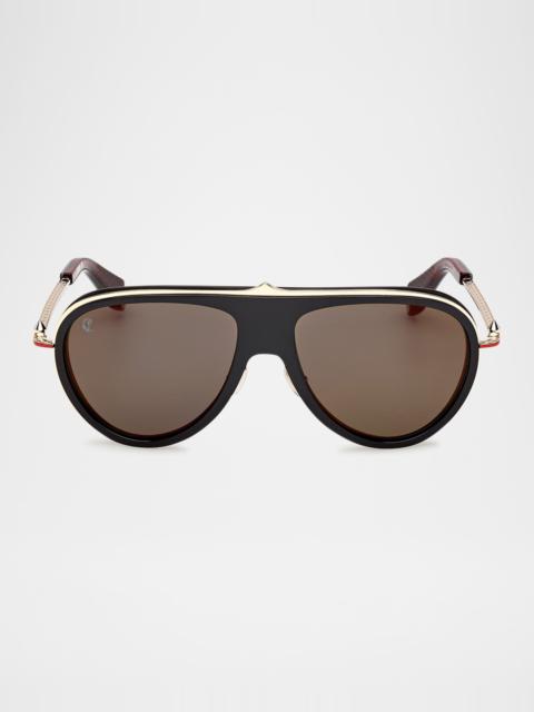 Christian Louboutin LB0004W61 Aviator Metal Sunglasses