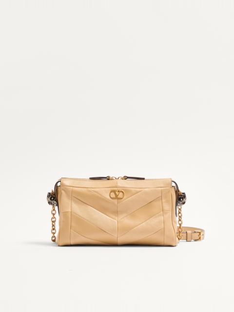 Valentino VALENTINO GARAVANI PANTHEA SMALL SHOULDER BAG IN NAPPA LEATHER WITH A CHEVRON PATTERN