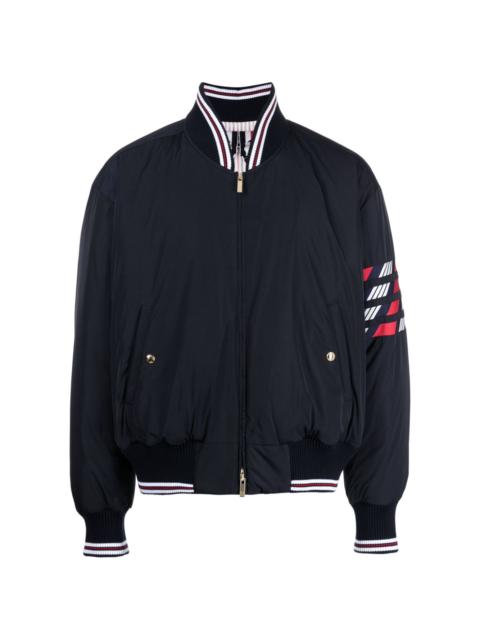 4-Bar stripe puffer bomber jacket