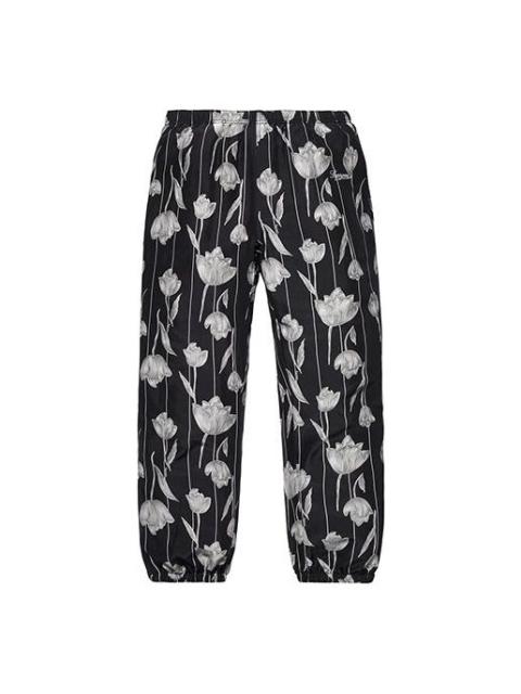 Supreme Supreme SS19 Floral Silk Track Pant Flowers Bundle Feet Casual Pants Unisex Black SUP-SS19-10347