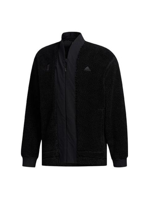 adidas Splicing polar fleece Sports Jacket Black FM9351