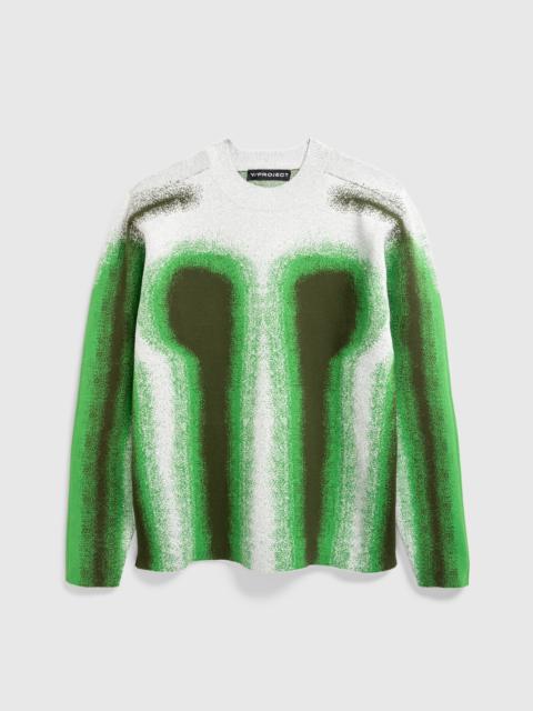 Y/Project – Gradient Knit Crewneck Sweater Green