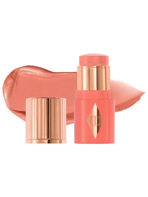 Charlotte Tilbury Mini Unreal Lip + Cheek Glow Blush Stick with Hyaluronic Acid