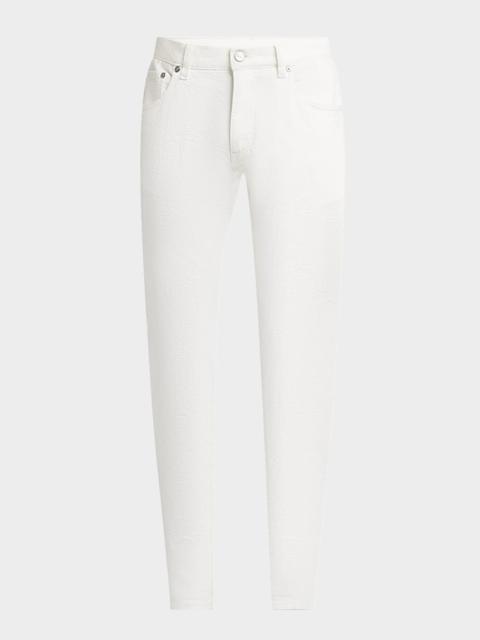 Etro Men & apos;s Tonal Jacquard Denim Straight-Leg Jeans