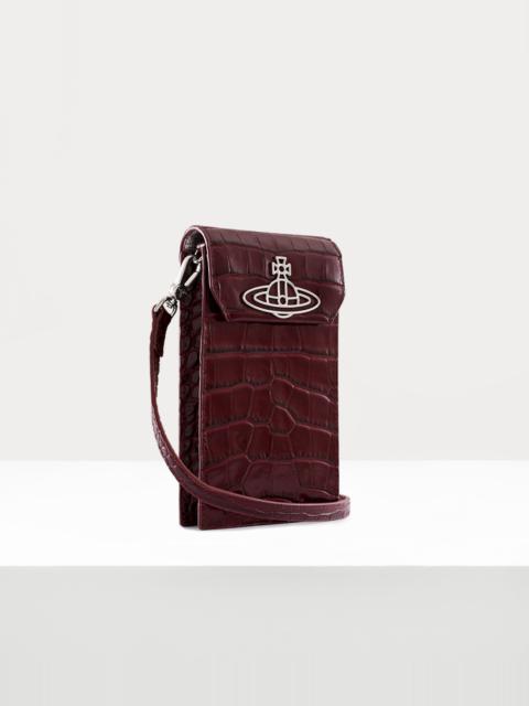 Vivienne Westwood CROCODILE THIN LINE ORB PHONE BAG