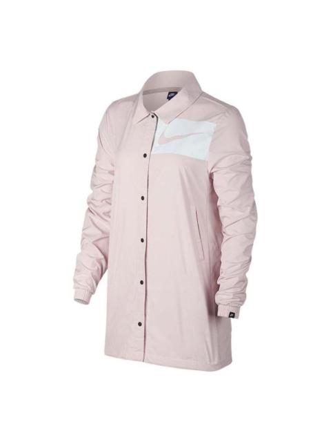 Nike (WMNS) Nike Casual Sports Logo Colorblock Jacket Pink 893030-699