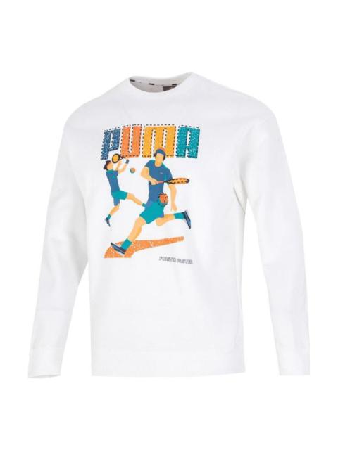 PUMA PUMA Tennis Club Graphic Long Sleeve Tee 'White' 538658-02