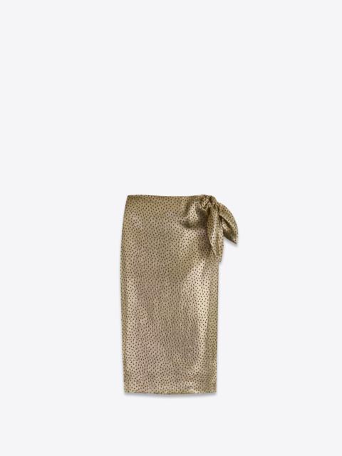 SAINT LAURENT tied pencil skirt in dotted lamé