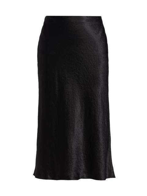 Vince Women's Satin Midi-Skirt - Black