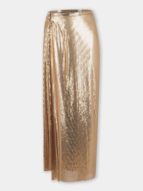 rabanne LONG GATHERED SKIRT IN MESH