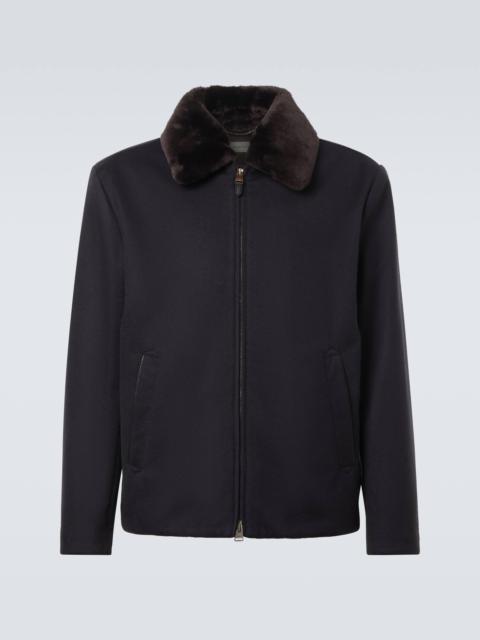 Canali Shearling-trimmed cashmere jacket
