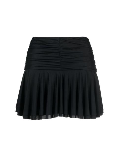 low-rise ruched miniskirt