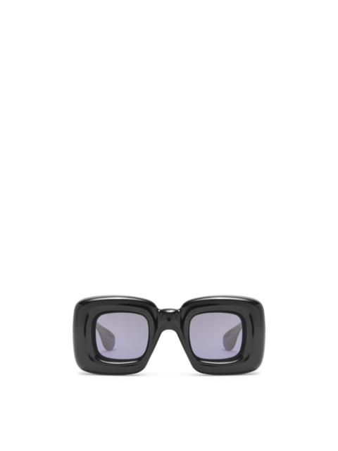 Inflated rectangular sunglasses in acetate