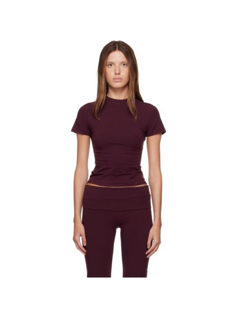 SKIMS Burgundy Cotton Jersey T-shirt