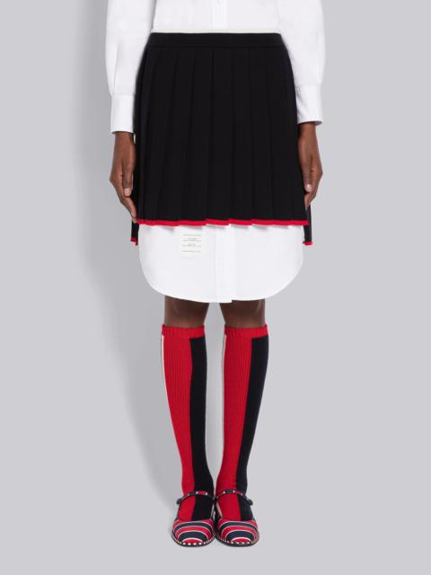 Milano Stitch Merino Tipping Pleated Mini Skirt
