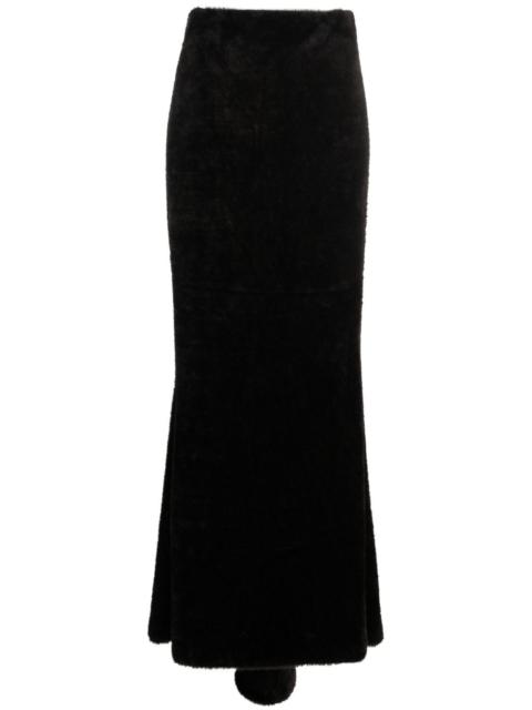 THE ANDAMANE faux-shearling maxi skirt