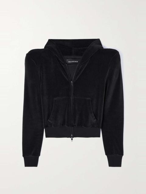 BALENCIAGA Cotton-velvet hoodie