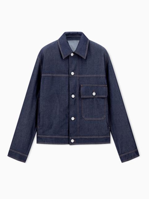 GIORGIO ARMANI COTTON AND SILK DENIM BLOUSON DENIM COLLECTION