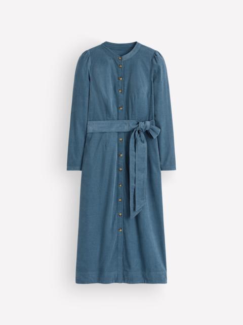BODEN Louise Cord Midi Shirt Dress-Storm Blue