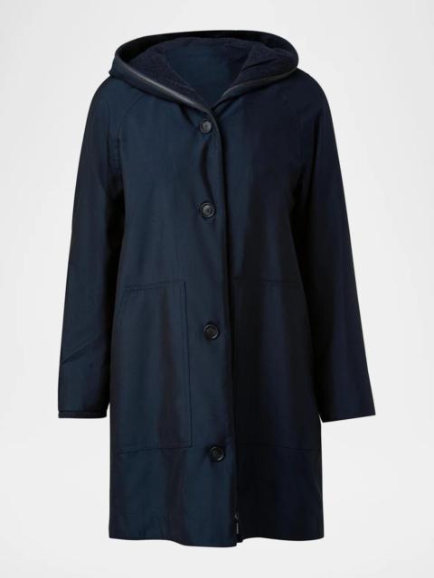 AKRIS Hooded Cashmere Two-In-One Short Coat
