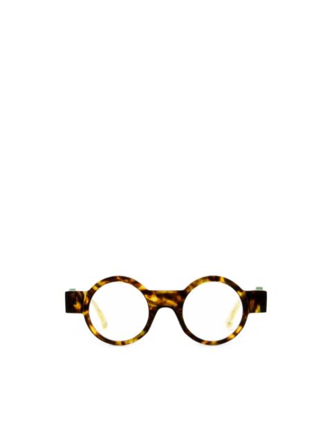 Kuboraum tortoiseshell-effect round-frame glasses