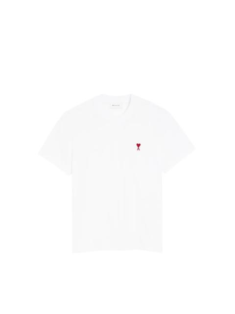 AMI Paris WHITE COTTON T-SHIRT WITH AMI DE COEUR