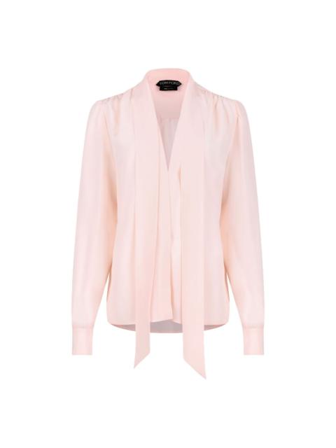 neck-tie silk blouse