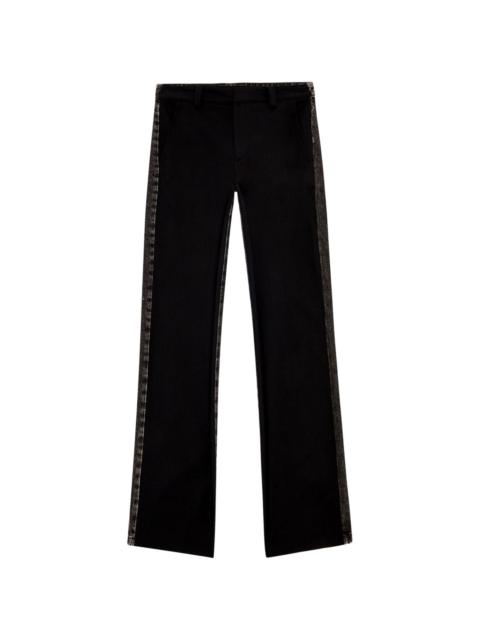 P-Wire denim panelled trousers